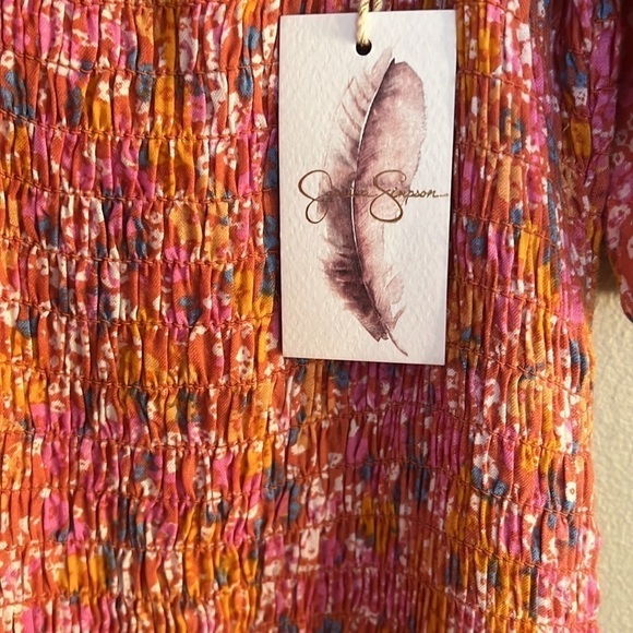 Jessica Simpson Floral Smocked Dress Medium - Picture 4 of 11